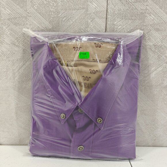 King Ranch Shirt Mens XL Tall XLT Purple Button Down Long Sleeve Western Cowboy - Picture 13 of 14